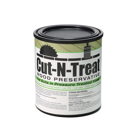 Cut-n-treat wood preservative - Trädgår'n ... treated with penetrating priming oil or a wood preservative designed for surface treatment. ... Cut surface of pressure-treated pine rafter. In ...